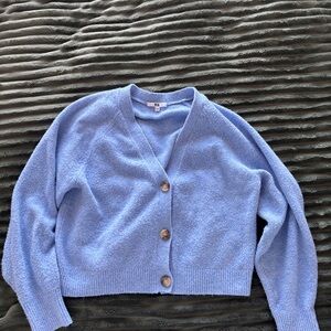Uniqlo Light Blue V-Neck Button Front Cardigan